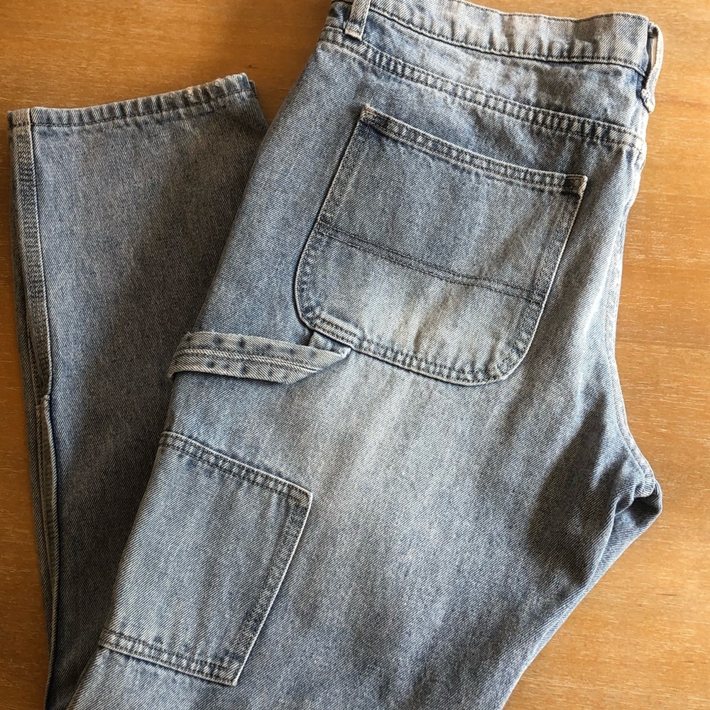 Fashion Nova Men Carpenter Jeans Size 36 Light Wash Denim
